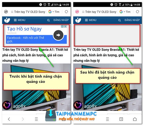 cach chan quang cao khi luot web tren android 2