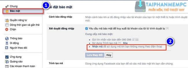 bao mat 2 lop facebook qua so dien thoai, chong bi hack fb 8