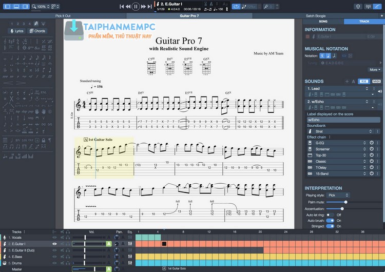 Guitar Pro 7.5.2 Build 1609 F.U.L.L + Soundbanks – Phần mềm học ghi ta