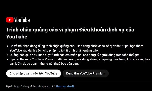 vuot qua thong bao chan quang cao cua youtube